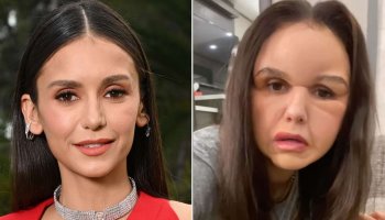 See How Nina Dobrev Changes Her Face for the Holiday Movie 'Love Hard' and Her Dog's Reaction