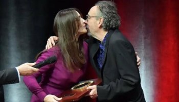 Tim Burton and Monica Bellucci Address Dating Rumors with a Beautiful Kiss