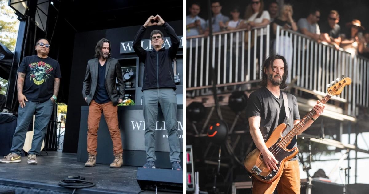 Keanu Reeves Signs Autographs For His Fans Before Performing In California