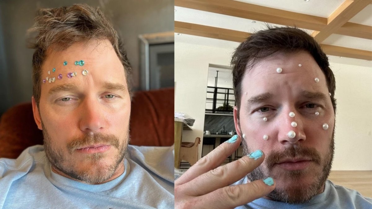 The Daughters Of Chris Pratt Give Him A Glittery Makeover